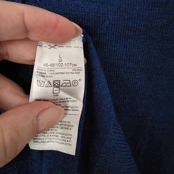 Banana Republic Men's Large Italian Merino Wool Sweater Blue - Picture 4 of 5